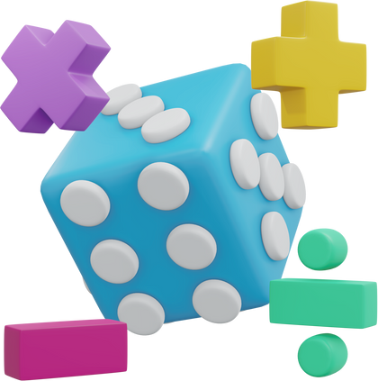 Mathematic probability math icon 3D render