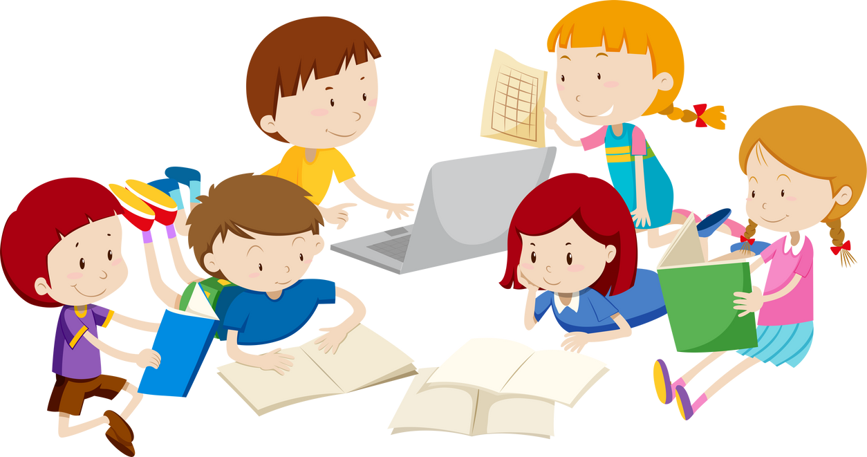 Group of children learning