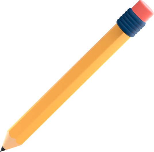 3D School Elements Object Pencil